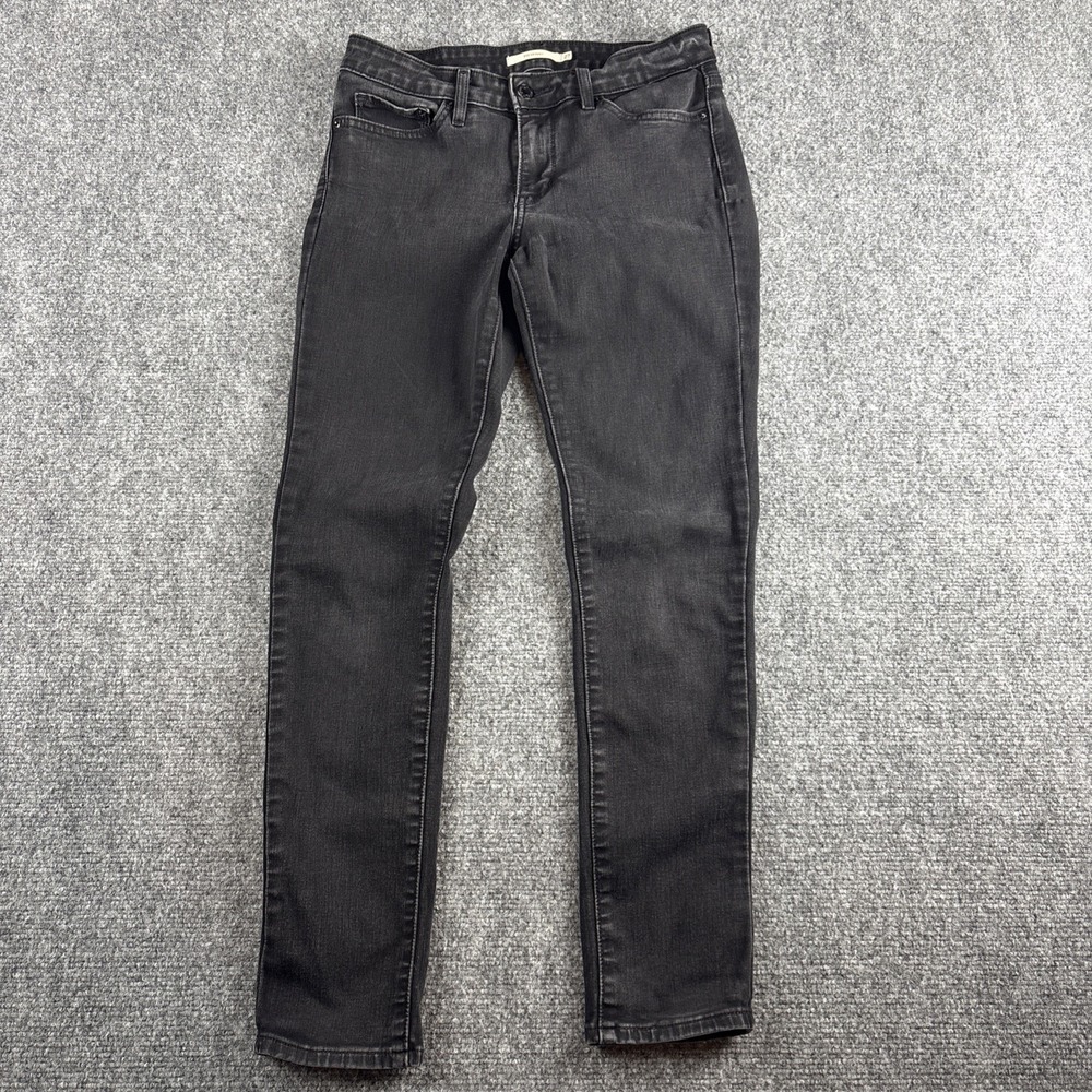 Levi's 711 Skinny Jeans Women's Size 27x30 Washed Black Charcoal Black Label